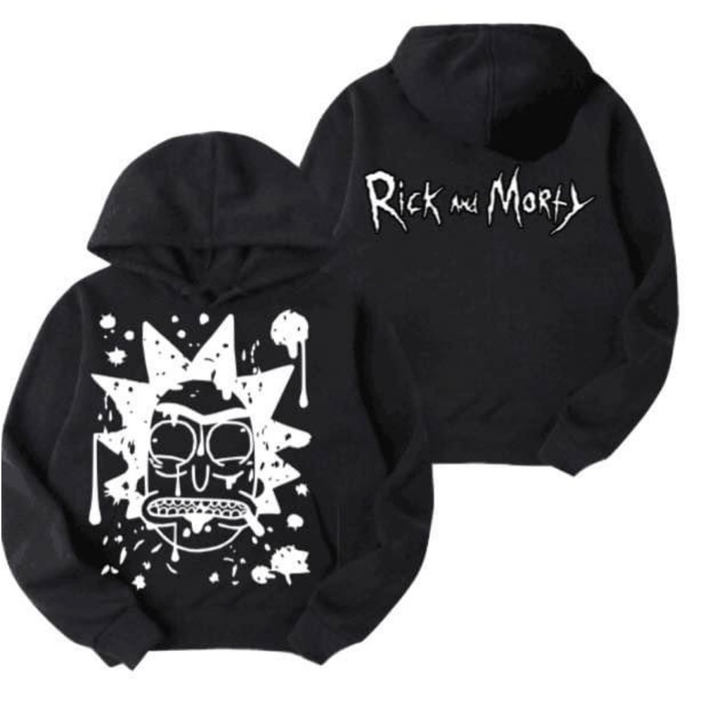 Rick & Morty Custom Black & White Hoodies